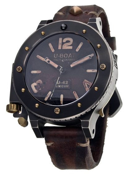 U-Boat U-42 8088 Fake Solid Watches UK With Black Titanium Cases For Men