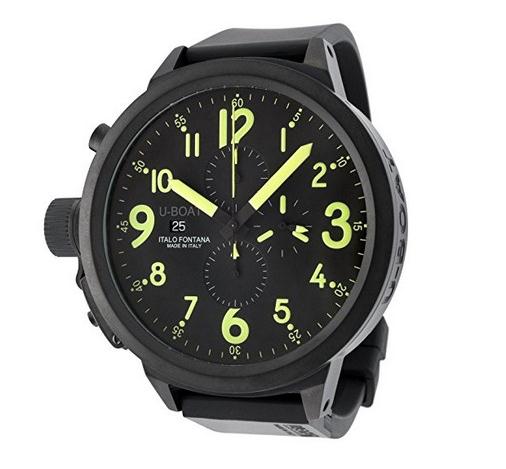The 55 mm fake U-Boat 1090 watches have black dials.