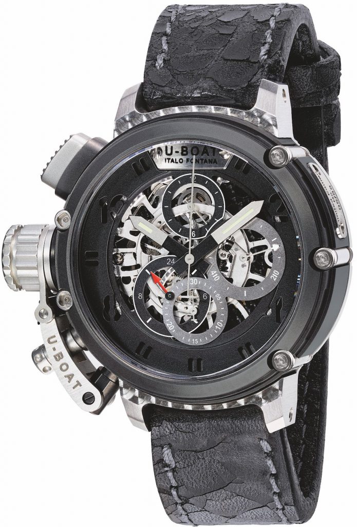 The sturdy replica watches are made from black steel.